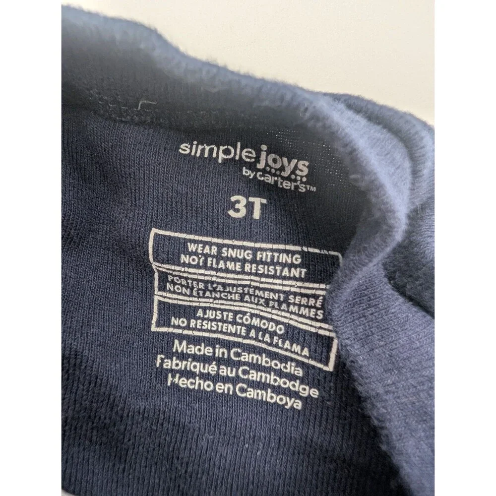 Carter Simple Joys Baby Toddler Pajamas Long Sleeve Pants Lot of 4 Size 3T